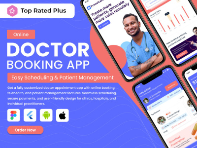A health care or medical mobile app using Flutter for iOS & Android