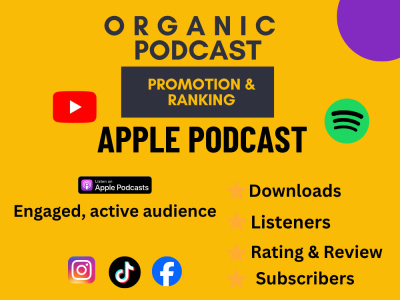 Organic Apple podcast Promotion for huge Downloads and Ratings
