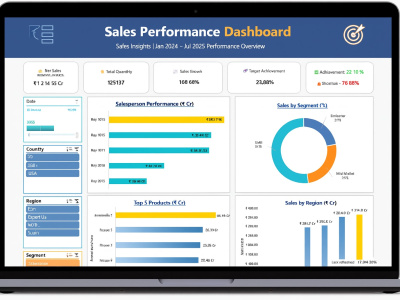 Premium Excel Sales Dashboard with KPIs, Power Pivot & DAX Insights