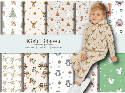 A cute, seamless patterns for kids’ items.