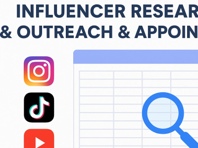 Targeted influencer list, handle outreach, and set appointments.
