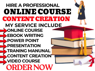 Online course content, course creation, course