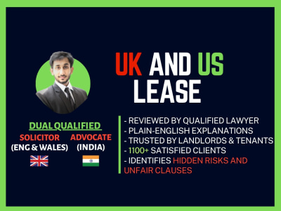 UK or US commercial lease reviewed along with legal advice by Lawyer