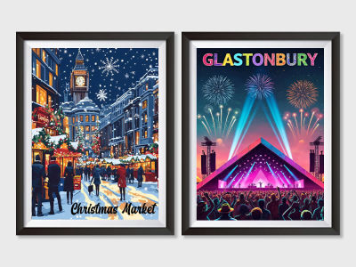 Create beautiful customize Holiday festivals poster design illustration