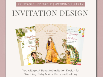 A Beautiful Invitation Design for Wedding, Baby & kids, Party and Holiday