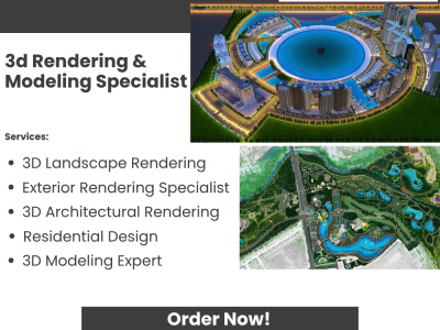 3D Architectural Rendering,  2D/3D Design, Master Plan, Landscape Architect