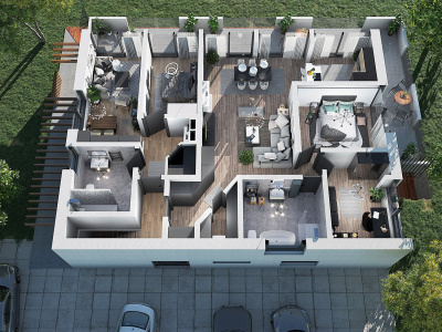 3D Floor Plan Rendering for Realistic Architectural Modeling