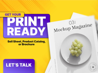 A professional print-ready sell sheet, product catalog, or brochure design