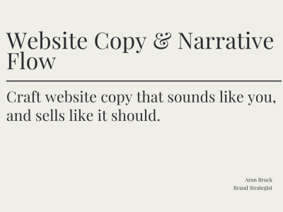 Website Copy & Narrative Flow — Sound Like You and Sell As You Should