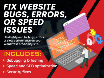 Fix Website Bugs, Errors, and Speed Issues & Performance Improve