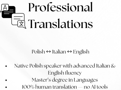 Express translation italian polish and english