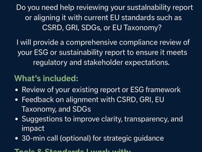 Sustainability Report Review & Compliance Check (GRI / CSRD / EU Taxonomy)