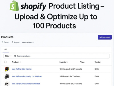 Shopify Product Listing – Upload & Optimize Up to 100 Products