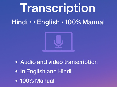 Transcription Hindi-hindi, english-hindi, english-english, hindi-english