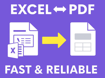 Excel to PDF or PDF to Excel conversion — Fast & Accurate