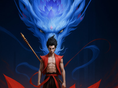 2d cartoon animation video, fighting anime style