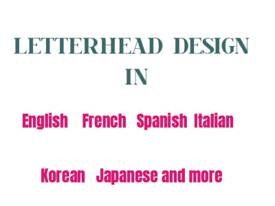 Letterhead design in English or French.