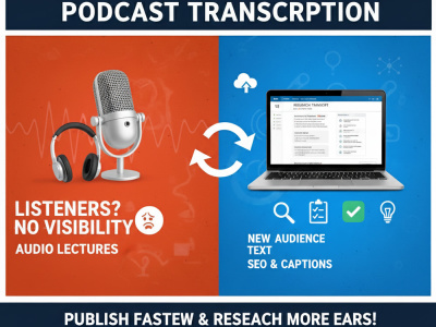 Quality transcription of your preferred podcast in any format