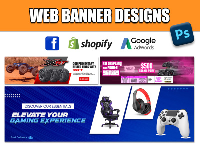 Website Banner, Google Ads Banner, Facebook, Roll-up Banner Design