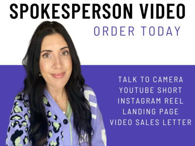 A female spokesperson video for your product, brand or service