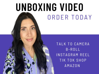 A female ugc unboxing video for tiktok, instagram or facebook