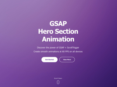 A smooth and professional GSAP hero section animation for your landing ...