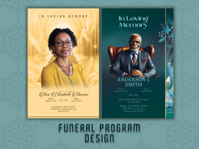 Obituary, funeral program, flyer