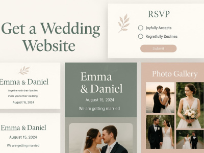 A wedding website for invitation rsvp and pic gallery