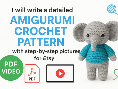 A detailed amigurumi crochet pattern with step by step pictures for etsy