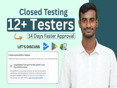 12 testers for Google Play closed testing 14 days, Mobile App Testing