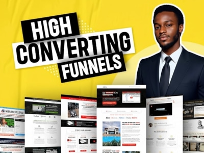 High converting landing page or sales funnel for lead generation, Kajabi