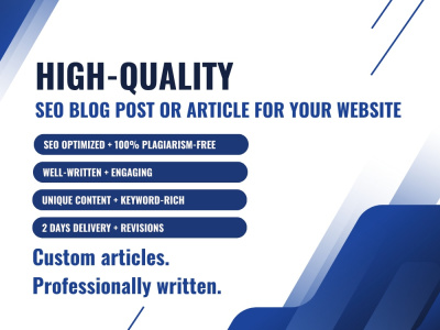 A high-quality SEO blog post or article for your website