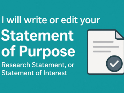 Your Statement of Purpose, Research Statement or Statement of Interest