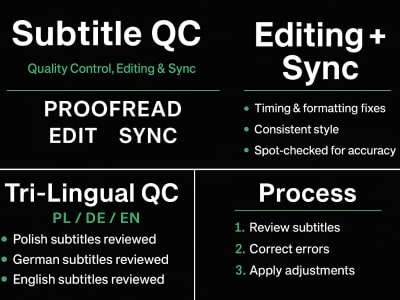 Polish–German–English Subtitle Editing & Quality Check