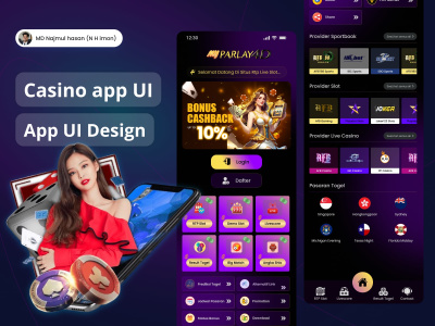 Stunning casino or slot game app UI/UX design in Figma