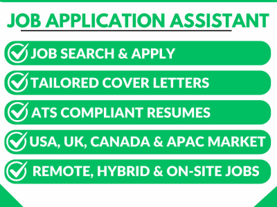 Job Search, Job Application Assistance, ATS Resume & Tailored Cover Letter