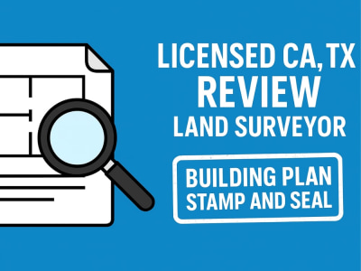 License ca, tx review land surveyor building plan stamp and seal