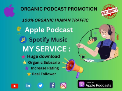 Spotify podcast promotion get  listener download spotify music promotion