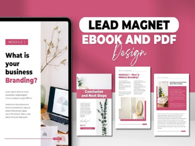 Professional lead magnet, brochure, ebook design, workbooks, and other pdf