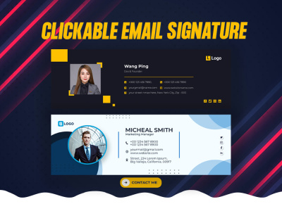 A clickable HTML email signature for outlook, gmail, etc