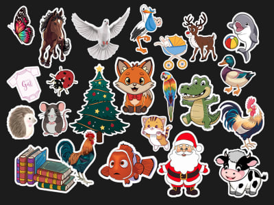 Custom Sticker Vector Design – Cute, Colorful & Print-Ready