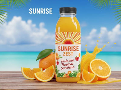 Create Modern and Eye-Catching Juice Bottle Label Design