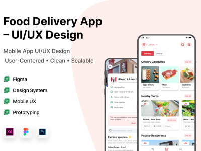 Food delivery app UI UX, food app UI UX, food ordering app UI UX | Upwork