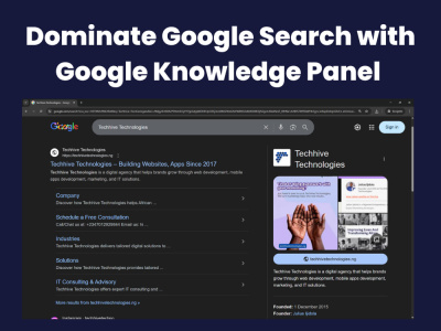 A verified Google Knowledge Panel for an Entrepreneur or Business
