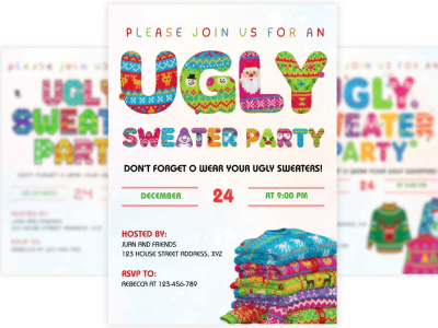 Custom made christmas invitation cards for your holiday or friends party