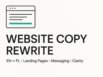 Website Copy Rewrite (EN↔PL) • Brand Voice, Clarity, Conversion