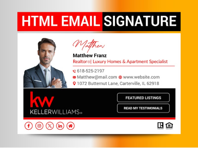 Responsive HTML Email Signature | Clickable Email Signature