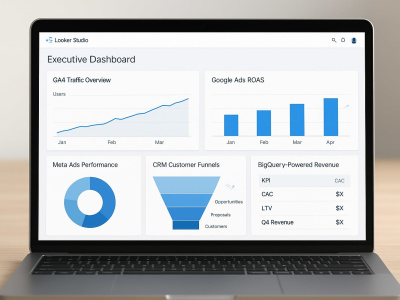 Executive Looker Studio Dashboard (GA4, Ads, BigQuery)