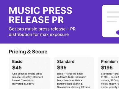 Professional Music Press Release Writing and Media Distribution for Artists