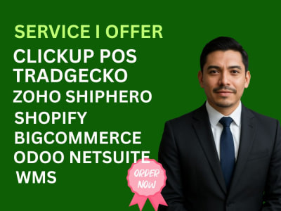 Clickup pos tradegecko zoho shiphero shopify bigcommerce odoo netsuite wms